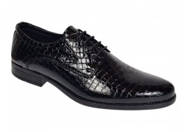 Pantofi barbati de gala - eleganti din piele naturala croco lac Ciucaleti Lorenzo 819